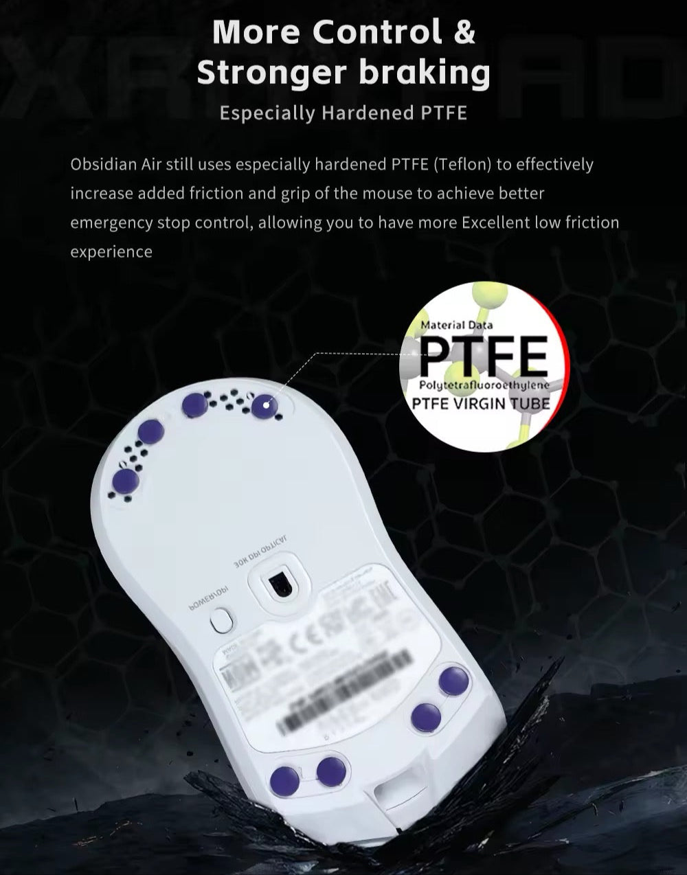 Obsidian Air Mouse Skates – Essential for Glass Mouse Pads (Copie) Xraypad™