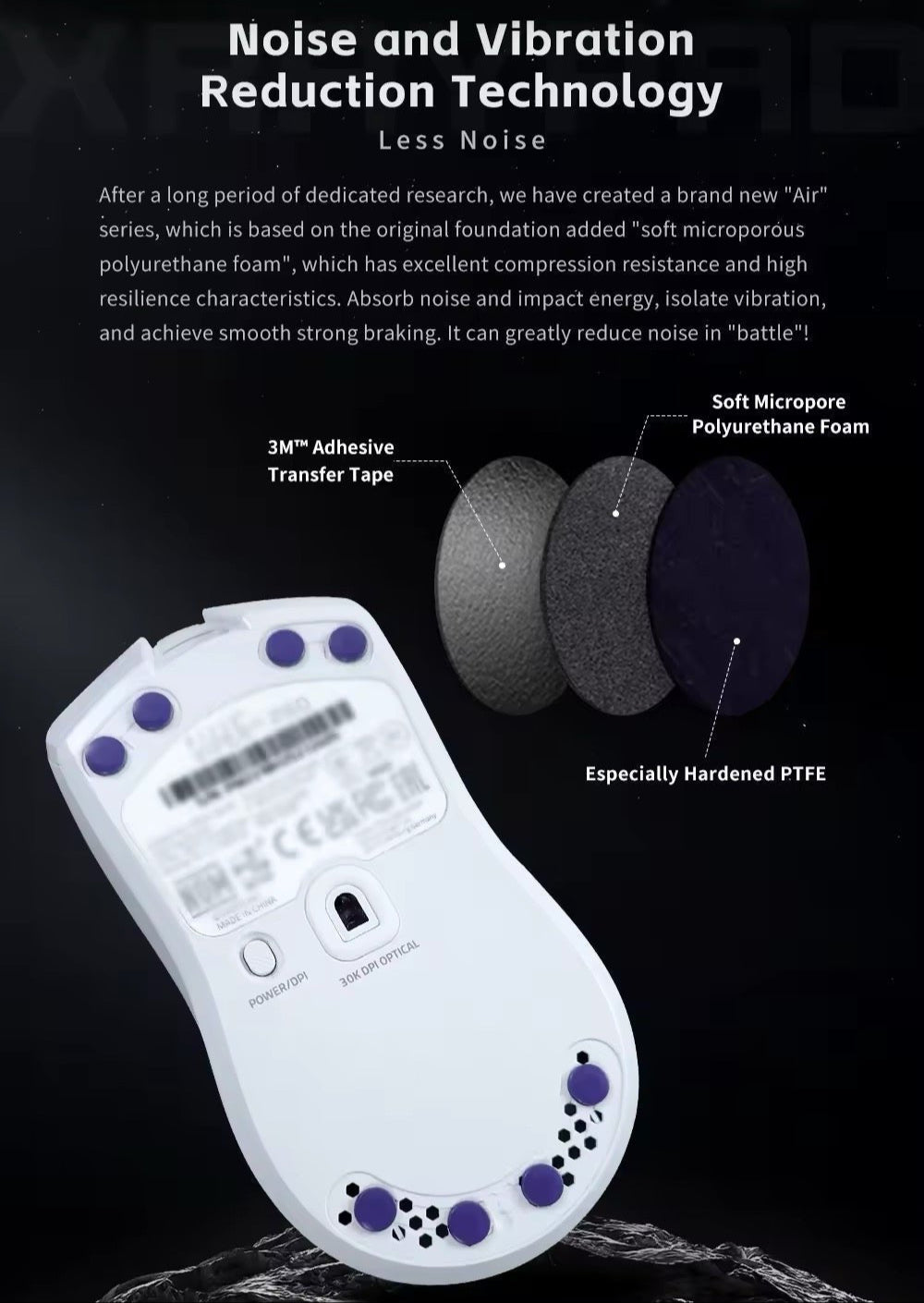 Obsidian Air Mouse Skates – Essential for Glass Mouse Pads (Copie) Xraypad™