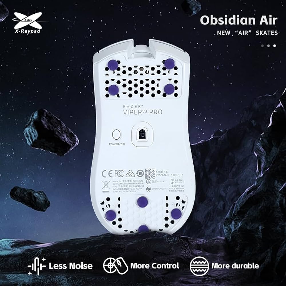 Obsidian Air Mouse Skates – Essential for Glass Mouse Pads (Copie) Xraypad™