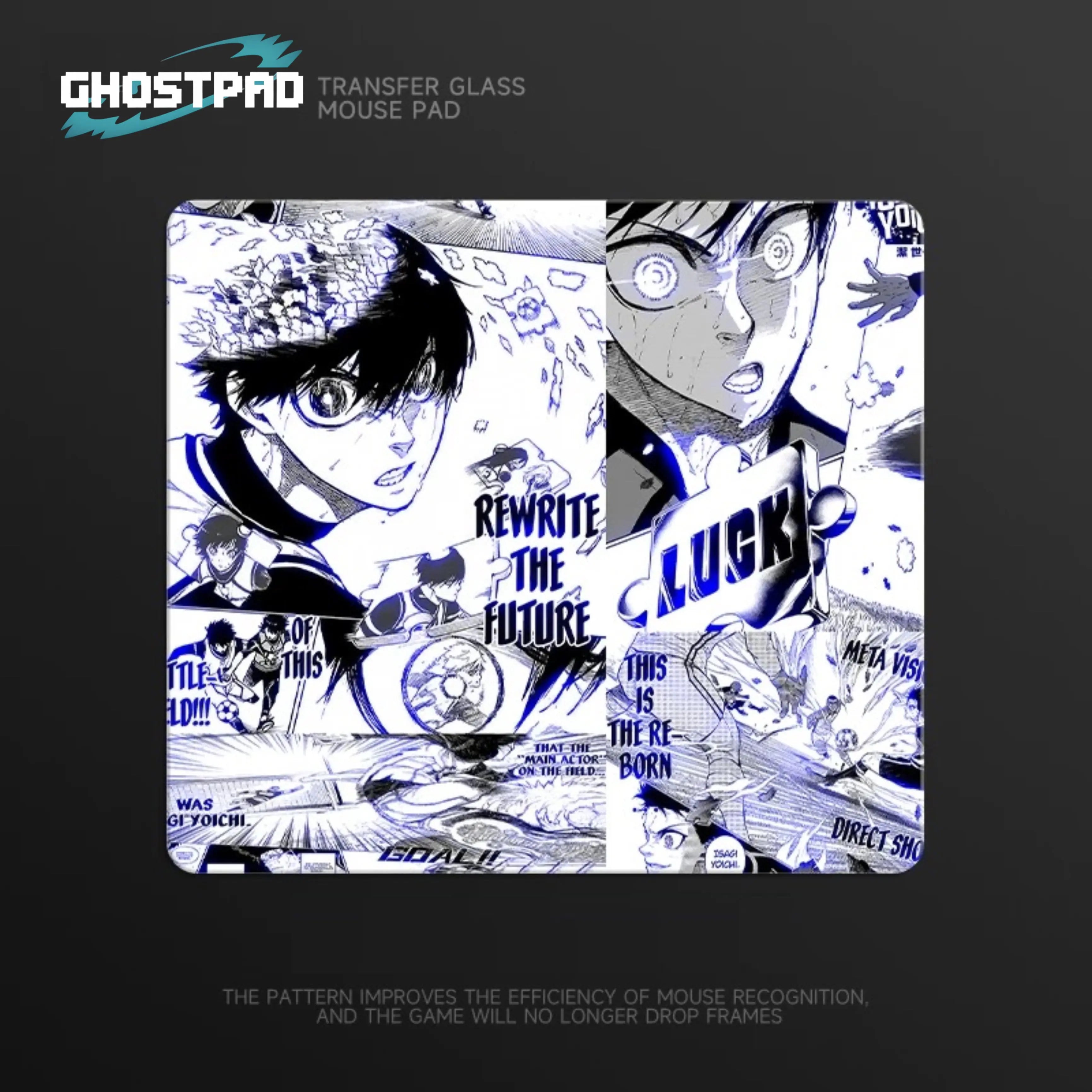 GHOSTPAD™ Blue Lock glass mouse pads GHOSTPAD