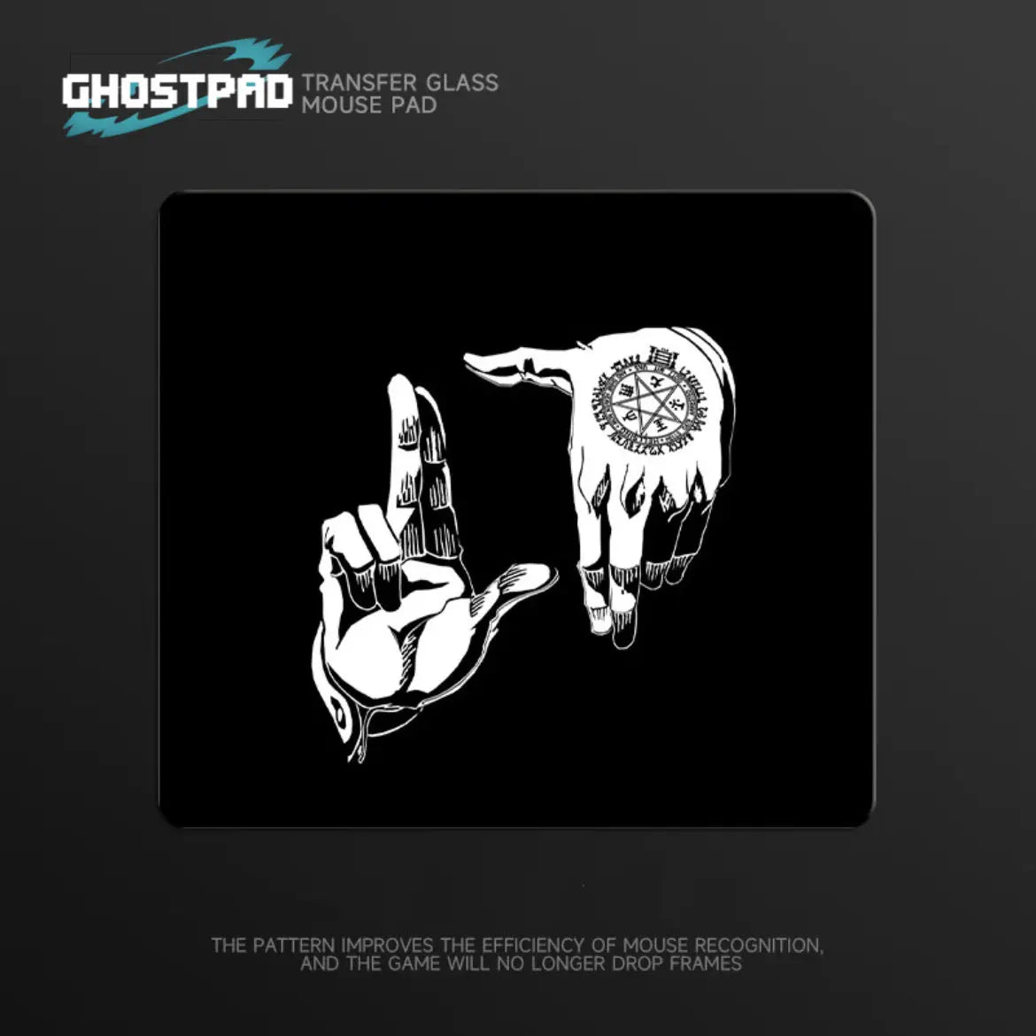 GHOSTPAD™B&W Anime Designs glass mouse pads GHOSTPAD