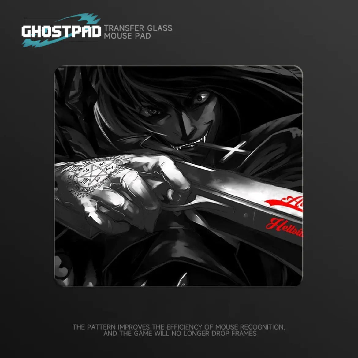 GHOSTPAD™B&W Anime Designs glass mouse pads GHOSTPAD