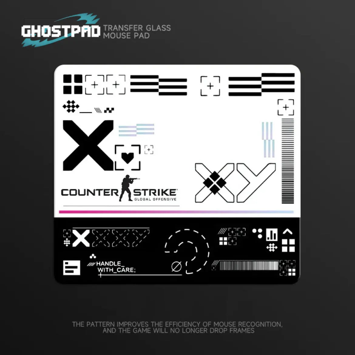 WBLACK N WHITE MOUSE PADS GLASS CS GO