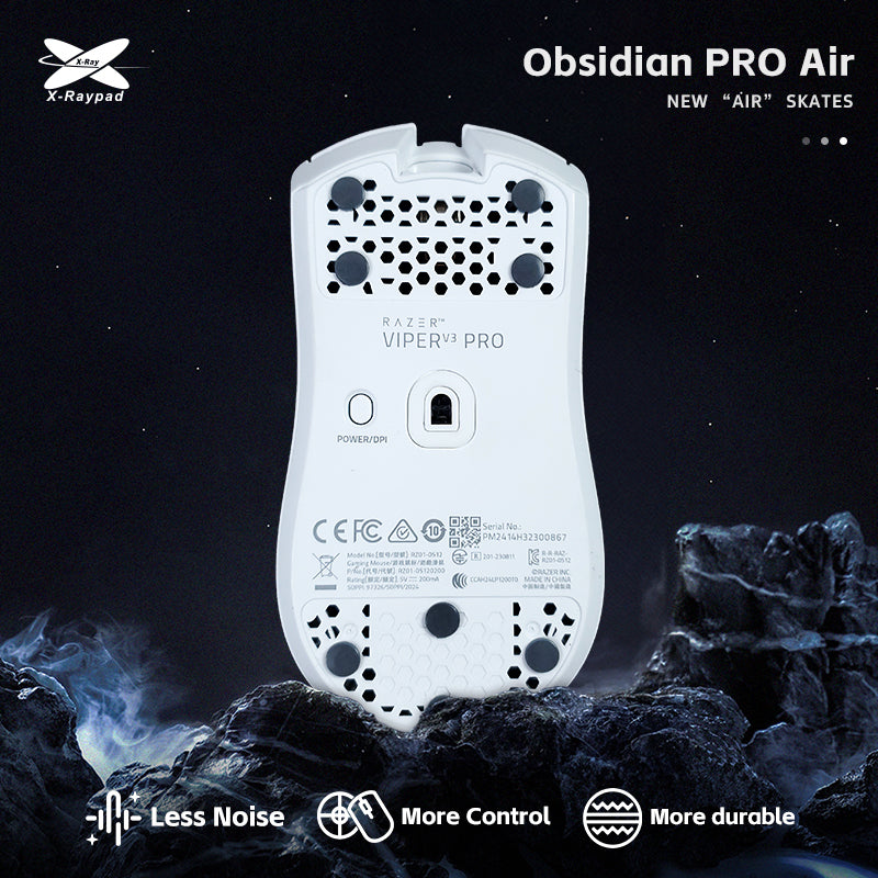 Obsidian Air Pro Mouse Skates – Essential for Glass Mouse Pads Xraypad™