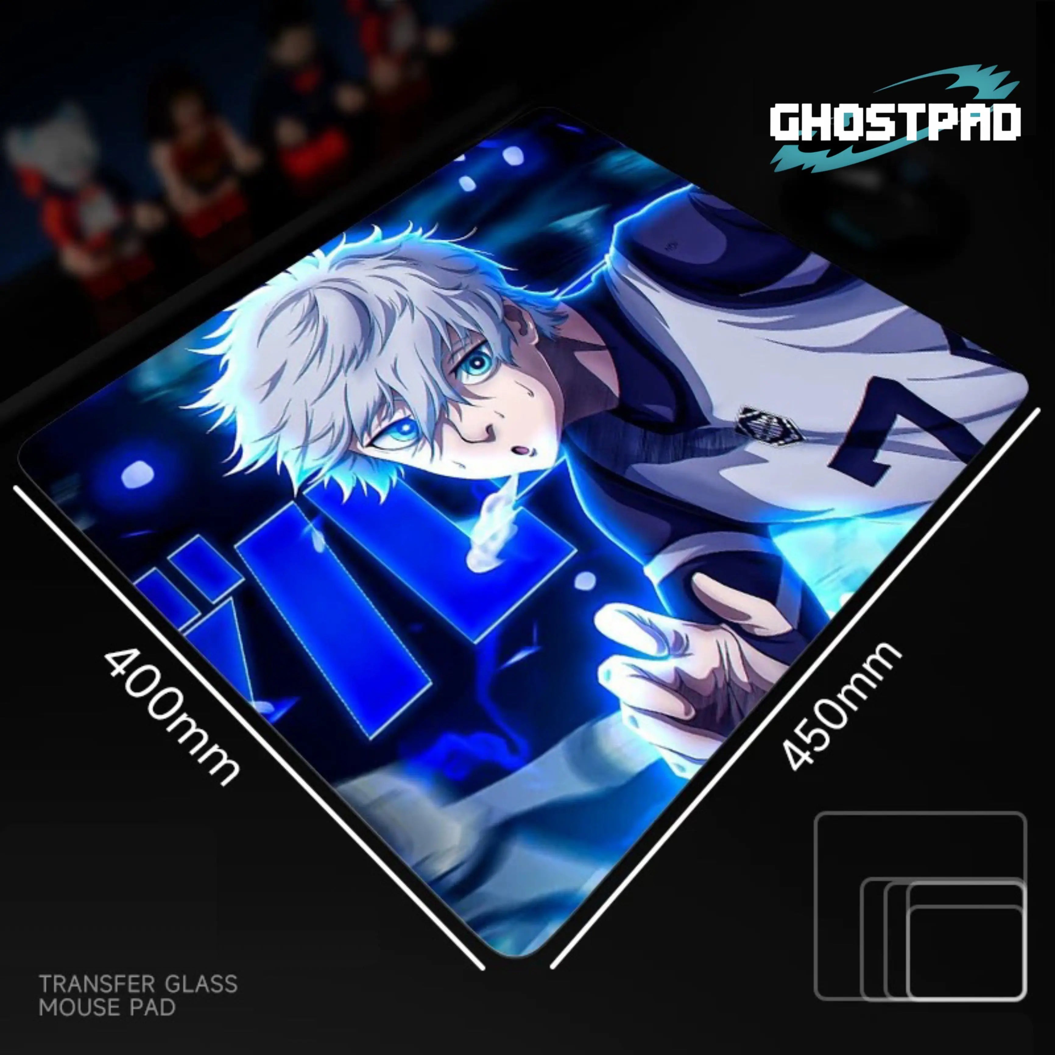 GHOSTPAD™ Blue Lock glass mouse pads GHOSTPAD