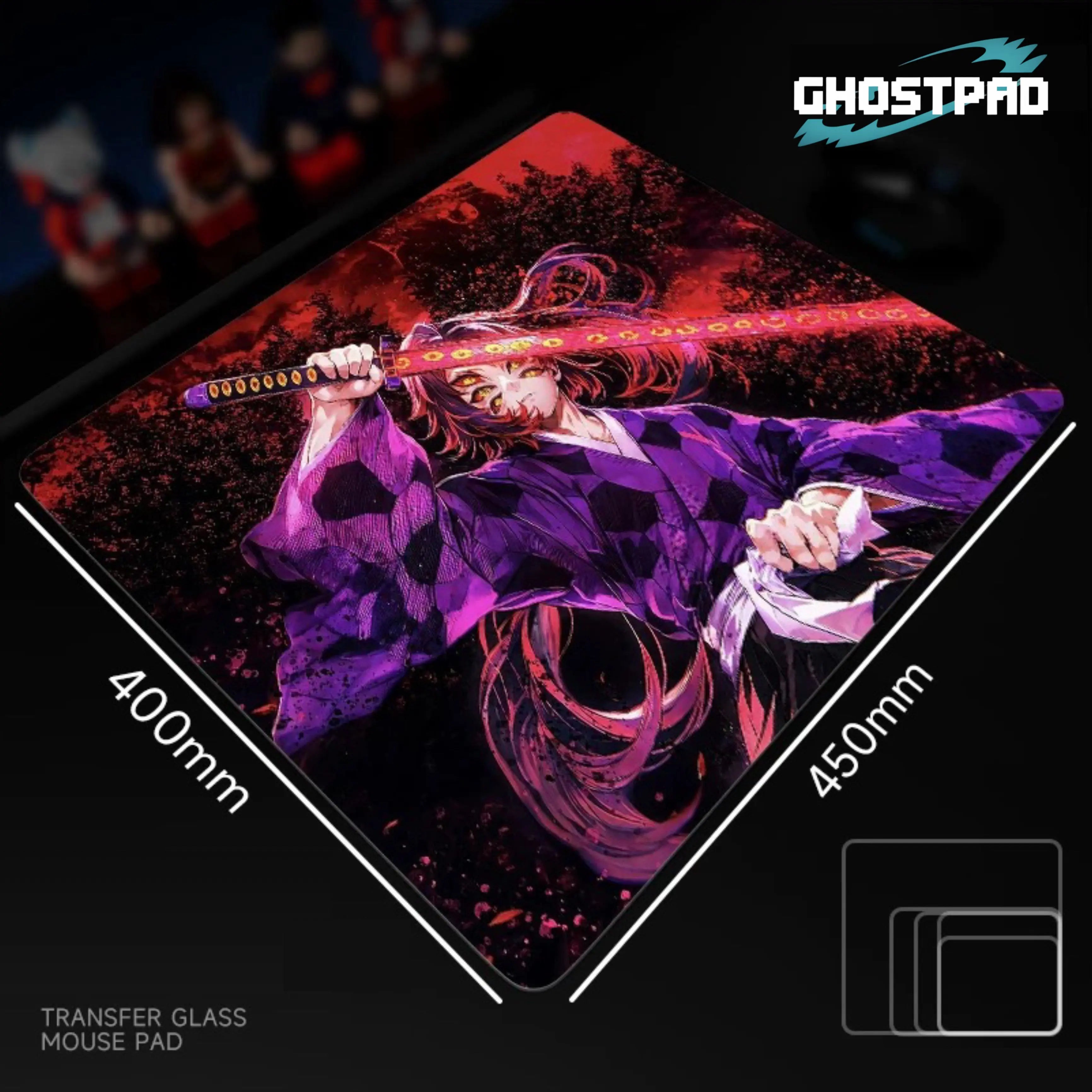 GHOSTPAD™ Demon Slayer glass mouse pads GHOSTPAD