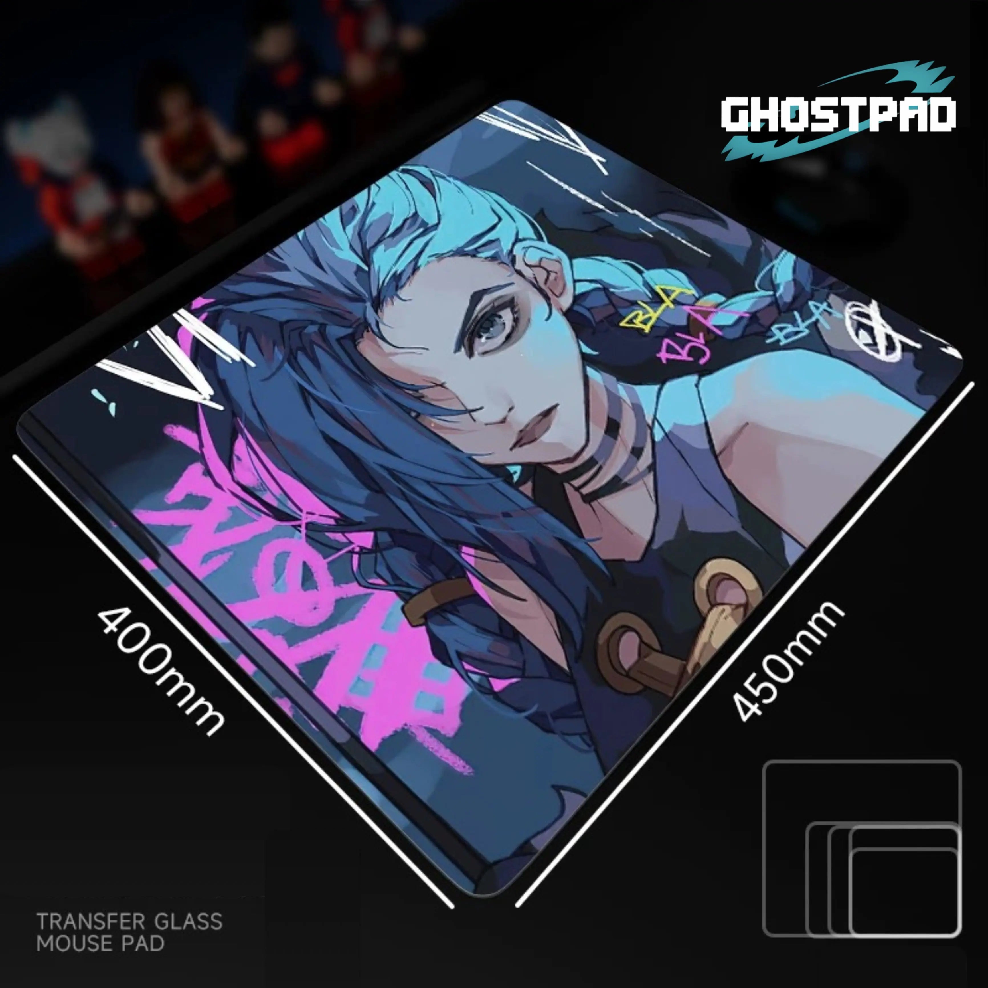 GHOSTPAD™ Jinx glass mouse pads GHOSTPAD