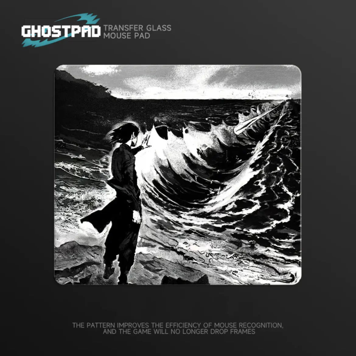 GHOSTPAD™B&W Anime Designs  glass mouse pads GHOSTPAD