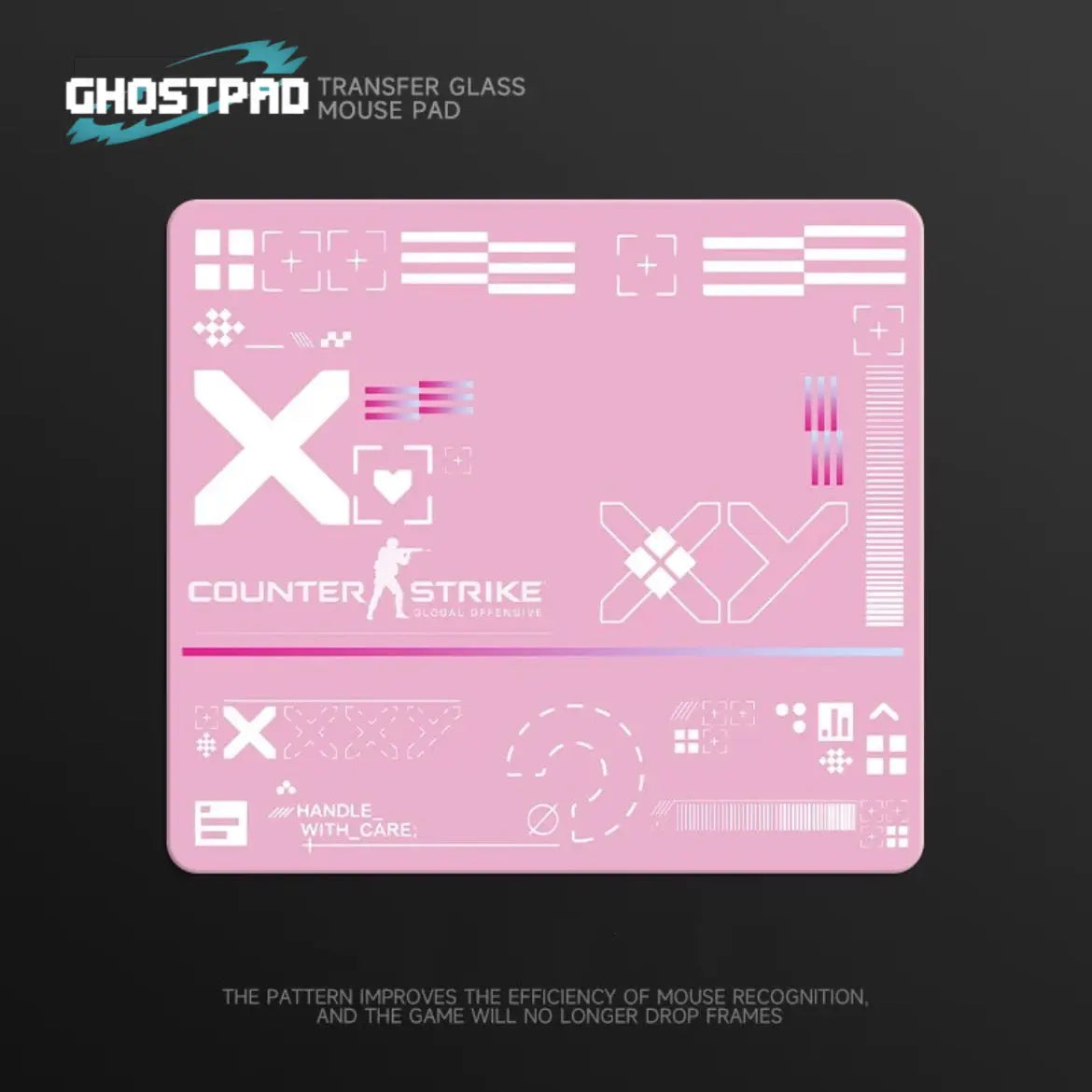 CS GO PINK GLASS MOUSE PADS 